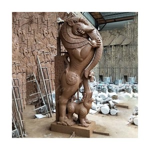 Hindu Đền Trang Trí Cổ Lớn Đá Vôi Đá Granite Đền Trụ Cột Với Chân Sau Thiên Chúa Tượng - Product Image 5