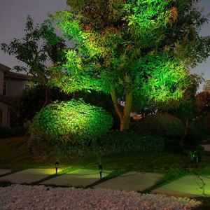 Projecteurs LED pour arbres et jardins 12W avec minuterie intégrée, éclairage extérieur RGB à intensité variable et changement de couleur, contrôlables par application, lumières intelligentes pour aménagement paysager - Product Image 5