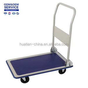 Diable à plate-forme industrielle PH1501 Capacité de charge de 150kg Roues PU de 4 pouces Grande taille L725xW472xH820mm <span class=keywords><strong>Transport</strong></span> à usage intensif - Product Image 2