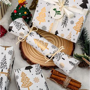 MAYPLUSS Christmas Trees Wrapping <b>Paper</b> 17 Inch X 33 Feet Minimalistic Gold Design Eco-Friendly Gift <b>Wrap</b> - Product Image 5