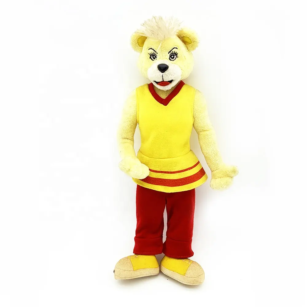 Boneka hewan monster beruang kuning mewah grosir kualitas baik mainan hadiah lucu lembut boneka maskot mewah