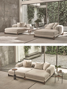 Juego de Sofás Modernos Italianos para Sala de Estar, Elegante Sofá Seccional de Lana de Cordero Suave y Cómodo para Villa o Apartamento - Product Image 3