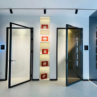 Porte de douche en verre trempé avec cadre en aluminium, porte française à double battant en acier, porte de salle de bain en PVC