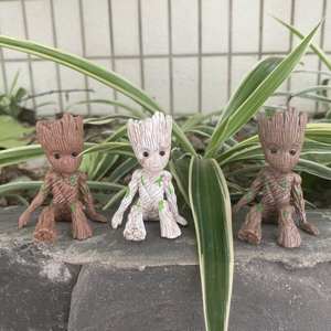 <span class=keywords><strong>Pot</strong></span> de fleurs en PVC fait main en forme d'homme-arbre, poupée à habiller pour miniatures assises - Product Image 3