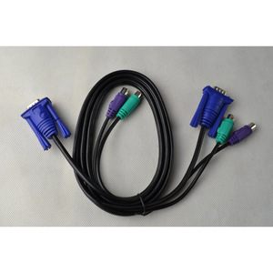 สายสวิตช์ KVM PS2 VGA ตัวผู้1.5ม. ตัวผู้ไปยังตัวผู้คอมพิวเตอร์2พอร์ต1พอร์ตความละเอียด1024x768 - Product Image 2