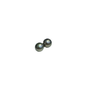 Boucles d'oreilles classiques en perles noires Honor Sea, forme boule, 7-8 mm, couleur panda, vert paon - Product Image 5