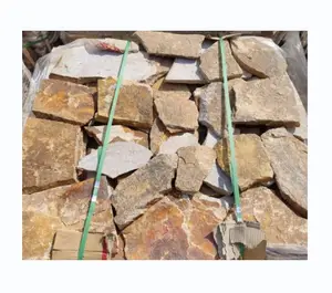 rusty natural stone irregular wall cladding loose tiles crazy pave stone