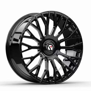 YQ nuevo diseño Multi Spoke 18-24 pulgadas 5*120 rueda forjada negra brillante apta para <span class=keywords><strong>Range</strong></span> <span class=keywords><strong>Rover</strong></span> <span class=keywords><strong>Evoque</strong></span> con tapas flotantes - Product Image 4