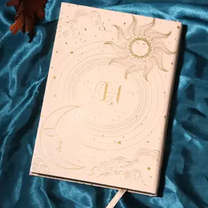 New Unique Popular Customizable Environmental Paper School Notebook Solar And Moon Themed Spiral Notebook