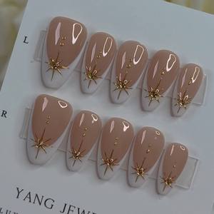 Nouvelle collection Printemps 2026 – Lot de 10 <span class=keywords><strong>faux</strong></span> <span class=keywords><strong>ongles</strong></span> français en ABS réutilisables, forme amande, à presser, personnalisables, en acrylique pour les doigts - Product Image 2