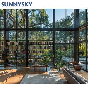 Sunnysky Fenêtre d'image extra large au design moderne Fenêtres en verre fixes en aluminium Style ouvert pivotant pour applications au sol et au plafond - Product Image 4