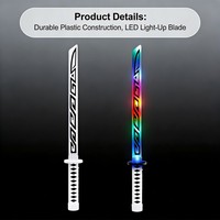 Réplique de katana LED Demon Slayer, costume d'anime pour Halloween, épée de samouraï lumineuse, katana LED changeant de couleur avec effets sonores