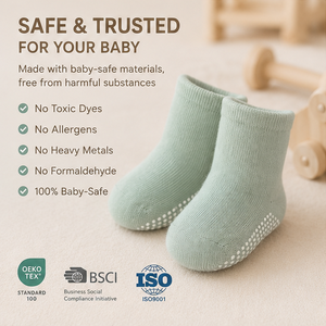 Calcetines Antideslizantes Personalizados para Bebé, Juego de 6 Pares, Calcetines de Algodón para Niños Pequeños, Calcetines Antideslizantes para Bebé con Etiqueta Privada OEM ODM - Product Image 3