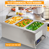 Matériel de restauration pour restaurants, bain-marie électrique 3 bacs pour garder les aliments au chaud