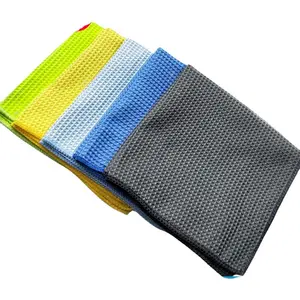 Wholesale Waffle towel cloth fiber cleaning glass cleaning beauty car pineapple lattice car wash towel