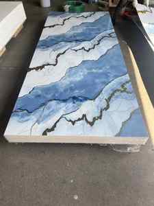 Panneaux muraux en PVC léger et écologique, effet marbre UV, avec service de découpe pour des projets de bricolage faciles à la maison - Product Image 2