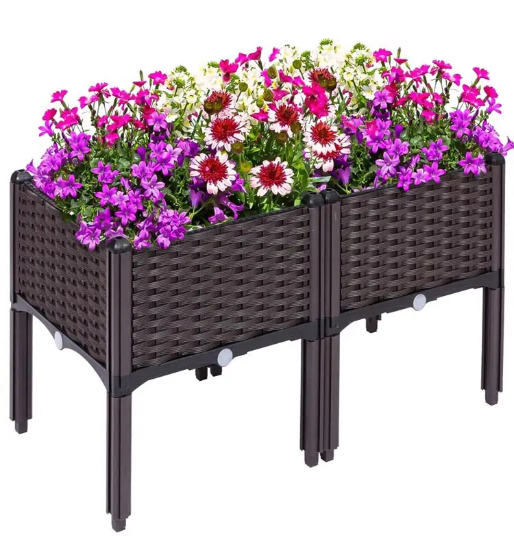 Yükseltilmiş bacaklar veranda bitki kutuları sebze çiçek ekimi kapalı açık çit balkon Yard malzemeleri yüksek bahçe çiçekliği