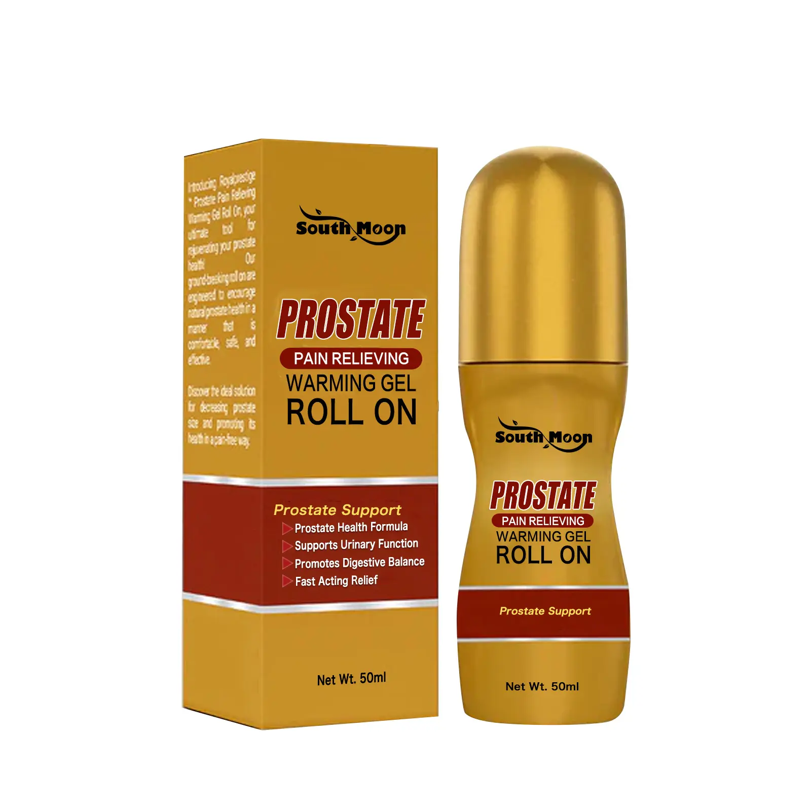 South Moon Próstata Dor Aliviar Aquecimento Gel Prostate Health Formula, Apoiar a Função Urinária e Promove o Equilíbrio Digestivo