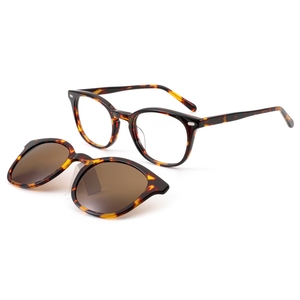 Lunettes de soleil polarisées classiques en acétate à clipser - Légères, anti-UV400, anti-radiation, monture complète œil de chat tendance - Product Image 2