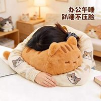 Peluche chat couché mignon, coussin en peluche chat calico, jouet en peluche confortable, poupée super douce en coton PP lavé, unisexe