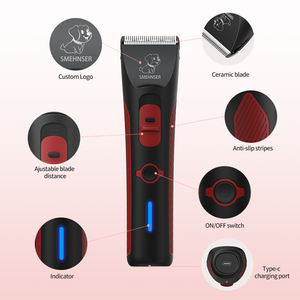 カスタムロゴ高速USB充電式ペットヘアトリマー低ノイズコードレス犬猫グルーマープロセラミックABS漫画 - Product Image 2
