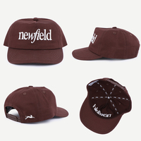 Gorra de Béisbol de 5 Paneles para Hombre, Estilo Retro Vintage, Marca Brown, con Logo Bordado, Sin Estructura, de Perfil Bajo, de Algodón, Casual