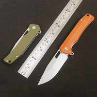 Couteau de poche de survie et de chasse d'extérieur G10, haute qualité, OEM personnalisé, lame fixe VG10, manche avec revêtement, pour entraînement EDC DIY