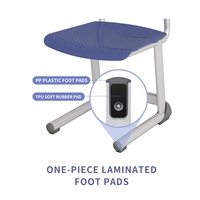 Chaise empilable peu encombrante avec conception ventilée, cadre en forme de larme entièrement soudé et base antidérapante stable en TPE