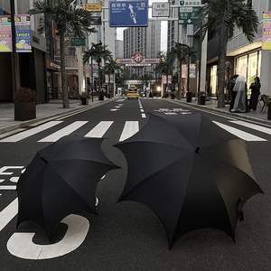 Parapluie créatif anti-UV noir, tendance, pour fête, soleil, pluie, voyage, décoration, rétro, dentelle, imperméable, en pongé, ouverture automatique, impression personnalisée - Product Image 3