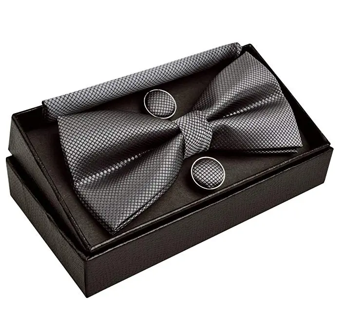 Mens Cool Kleuren Party Bow Tie, Zakdoek En Manchetknopen Set