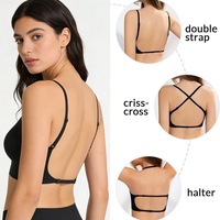 Meilleure vente transfrontalière : Soutien-gorge invisible pour femme en nylon, sans armatures, sans bretelles, sans coutures, fin, à dos en U, pour dos élégant, à porter en bandoulière