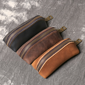 High Quality Full Grain Cowhide Genuine Leather Coin Purse Waterproof Multifunctional Clutch Storage Cover Key <b>Pouch</b> - Product Image 2