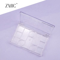 Palette de fards à paupières OEM 12 compartiments, palette vide rectangulaire pour crème blush, palette personnalisée transparente pour sourcils et correcteur, personnalisable avec logo