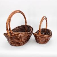 Panier à linge en saule fait main, paniers à fleurs en saule naturel, paniers à fleurs artisanaux et paniers alimentaires, avec échantillons fournis