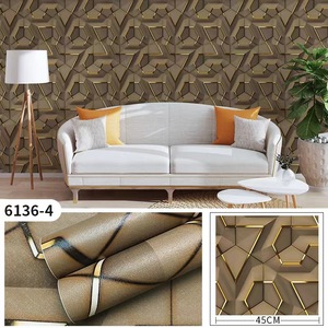 Carta da Parati 3D Autoadesiva Geometrica Floreale in PVC 45cm*10m, <span class=keywords><strong>Adesivi</strong></span> Murali Impermeabili <span class=keywords><strong>per</strong></span> Decorazione Soggiorno e Camera da Letto - Product Image 5