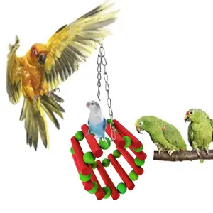 クリスマスペットギフト5個鳥噛むおもちゃオウムケージ噛むおもちゃハンモックベルペット鳥ケージハンモックスイングおもちゃ