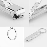 Porte-clés portable JM personnalisé en acier inoxydable robuste avec lime à ongles et coupe-ongles – Outil de manucure domestique