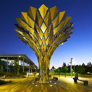 Nuevo Modelo 2025: Escultura de Paisaje de Árbol Dinámico Iluminado de Acero Inoxidable para Exteriores, Instalación Artística Personalizada de Fábrica - Product Image 2