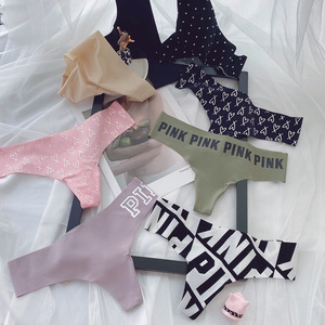 กางเกงชั้นในจีสตริงเซ็กซี่ของผู้หญิง,กางเกงชั้นในไร้รอยต่อสีชมพูสีเขียวชุดชั้นในผ้าวิสคอสสำหรับผู้หญิงปี0454 - Product Image 1