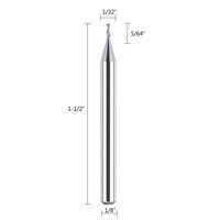 Fraise à double dent à bout plat en carbure revêtu de TiAlN RUIMENG, diamètre de coupe 1/32 po, pour acier au carbone et bois, outils de fraisage CNC