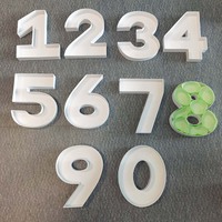 Boîte en carton recyclable de grande taille 0-9 avec lumières blanches en relief, remplie de numéros, pour fête d'anniversaire, décoration de la maison, laminage brillant
