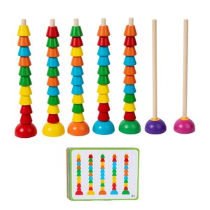 ของเล่นไม้เสริมพัฒนาการเด็ก เกมนับเลข คณิตศาสตร์ ตัวต่อเรียงซ้อน ลูกปัดหลากสี ขายส่งราคาถูก - Product Image 2