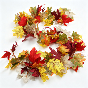 Guirnalda de Hojas Coloridas de 6 Pies de Largo, Decoraciones Artificiales de Enredadera de Arce para Halloween, Acción de Gracias, Navidad y Fiestas - Product Image 1