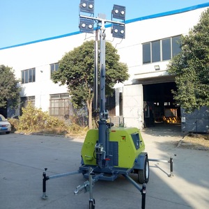 Mobile <b>Lighting</b> Tower 9M Trailer Mounted LED <b>Light</b> Source AC Power Supply 360 Degree Illumination - Product Image 1