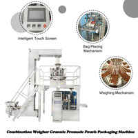 Machine d'emballage automatique multi-têtes pour sachets préformés 25-45 sachets/min pour granulés, noix et snacks
