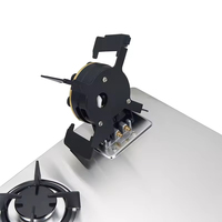 Table de cuisson encastrable domestique à économie d'énergie, cuisinière à gaz à trois brûleurs avec couvercle rabattable, en acier inoxydable, plaque de cuisson à gaz intelligente à 3 brûleurs