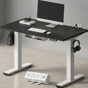 Multiprise à pince ergonomique moderne monobloc personnalisable pour <span class=keywords><strong>bureau</strong></span> debout EN2 40x24, avec câble électrique réglable en hauteur - Product Image 1