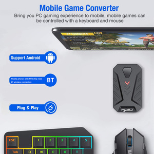 Kablolu taht tek elle klavye fare seti oyun dönüştürücü yemek tavuk basın tabancası mekanik oyun klavye fare pubg - Product Image 6