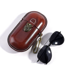 Estuche Personalizado para Gafas <span class=keywords><strong>de</strong></span> Sol, <span class=keywords><strong>de</strong></span> Cuero Auténtico, Estilo Vintage, Hecho a Mano, Rígido, Portátil, para Guardar Gafas, Funda Protectora para Lentes - Product Image 2