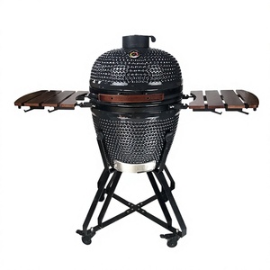 Kimstone Cerámica para Exteriores, Parrilla Redonda de Carbón, <span class=keywords><strong>Kamado</strong></span> <span class=keywords><strong>Joe</strong></span>, Ahumador de Barbacoa Portátil Ajustable para Fiestas, Uso Doméstico, 21 Pulgadas - Product Image 1